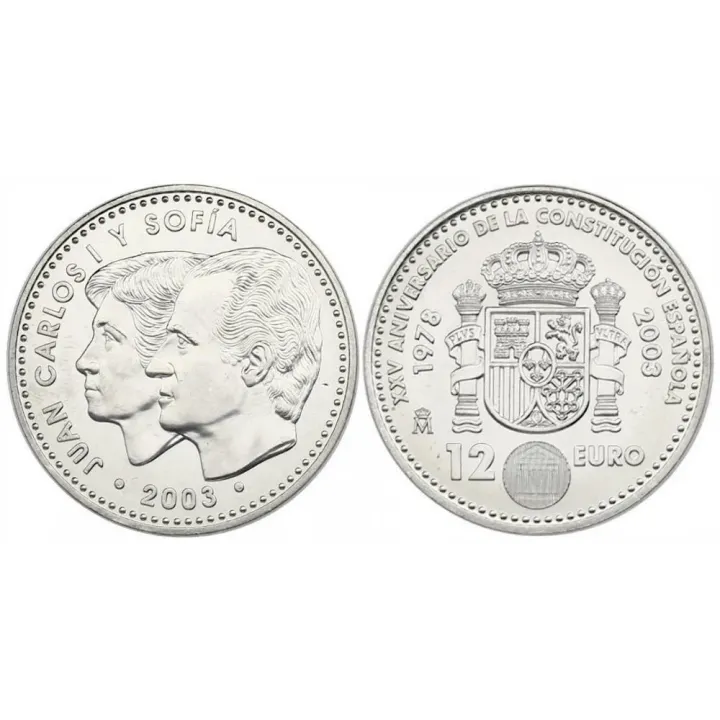 Moneda de 12 euros 25 ANI CONSTITUCIÓN ESPAÑOLA