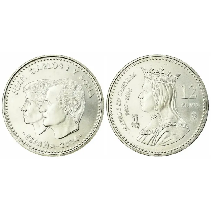 Moneda de 12 euros V CENTENARIO MUERTE ISABEL LA CATÓLICA